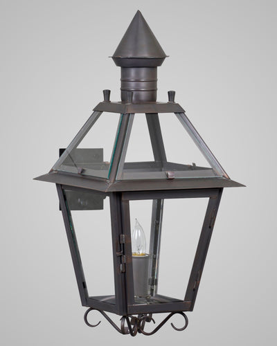 Scofield Lighting Collection image 1 of a Classic Exterior Wall Lantern Medium made-to-order.  Shown in Bronzed Copper.