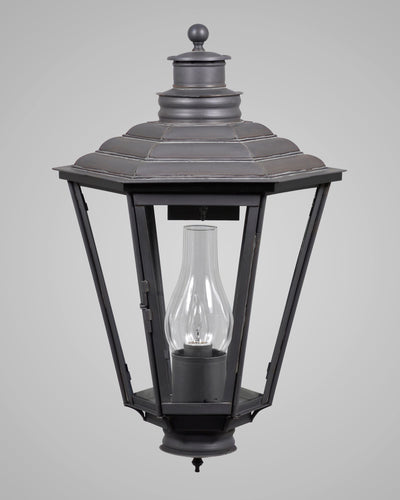 Scofield Lighting Collection image 1 of a English Gas Exterior Wall Lantern Medium made-to-order.  Shown in Bronzed Copper.