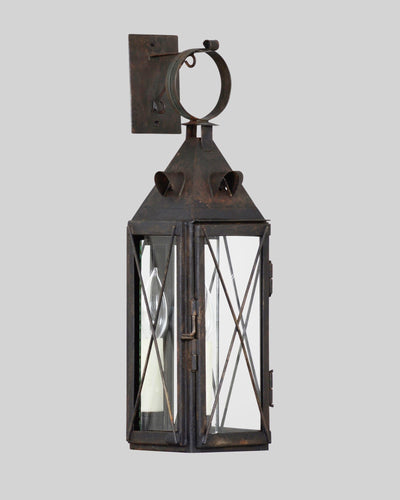 Scofield Lighting Collection image 1 of a Late 18th C. Petite Wall Lantern made-to-order.  Shown in Aged Tin.