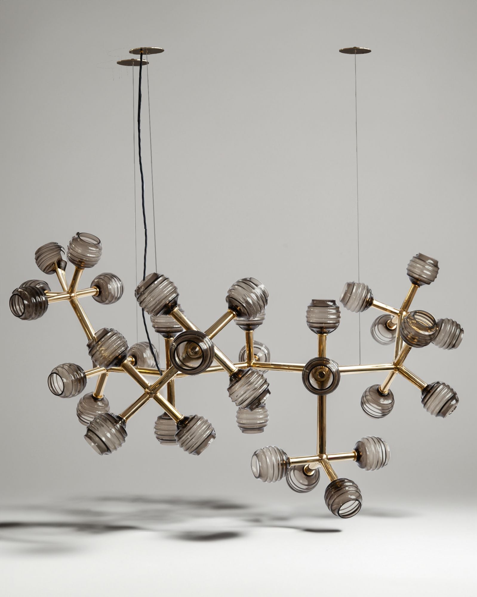 Nebula Chandelier with Beehive Glass by Robert and Trix