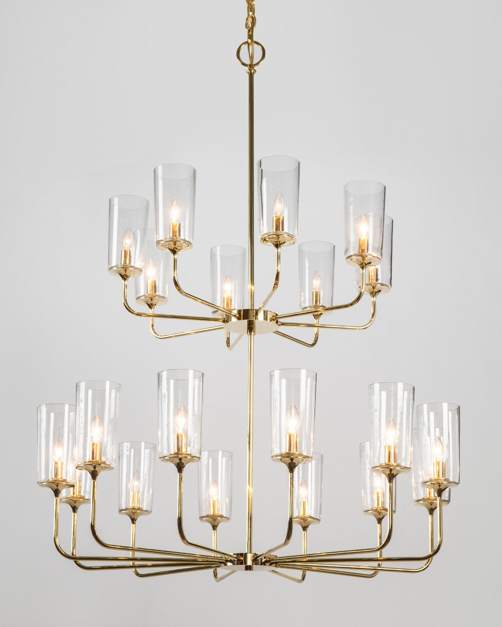 Veronique Double Chandelier with Glass Shades by Remains Lighting Co.