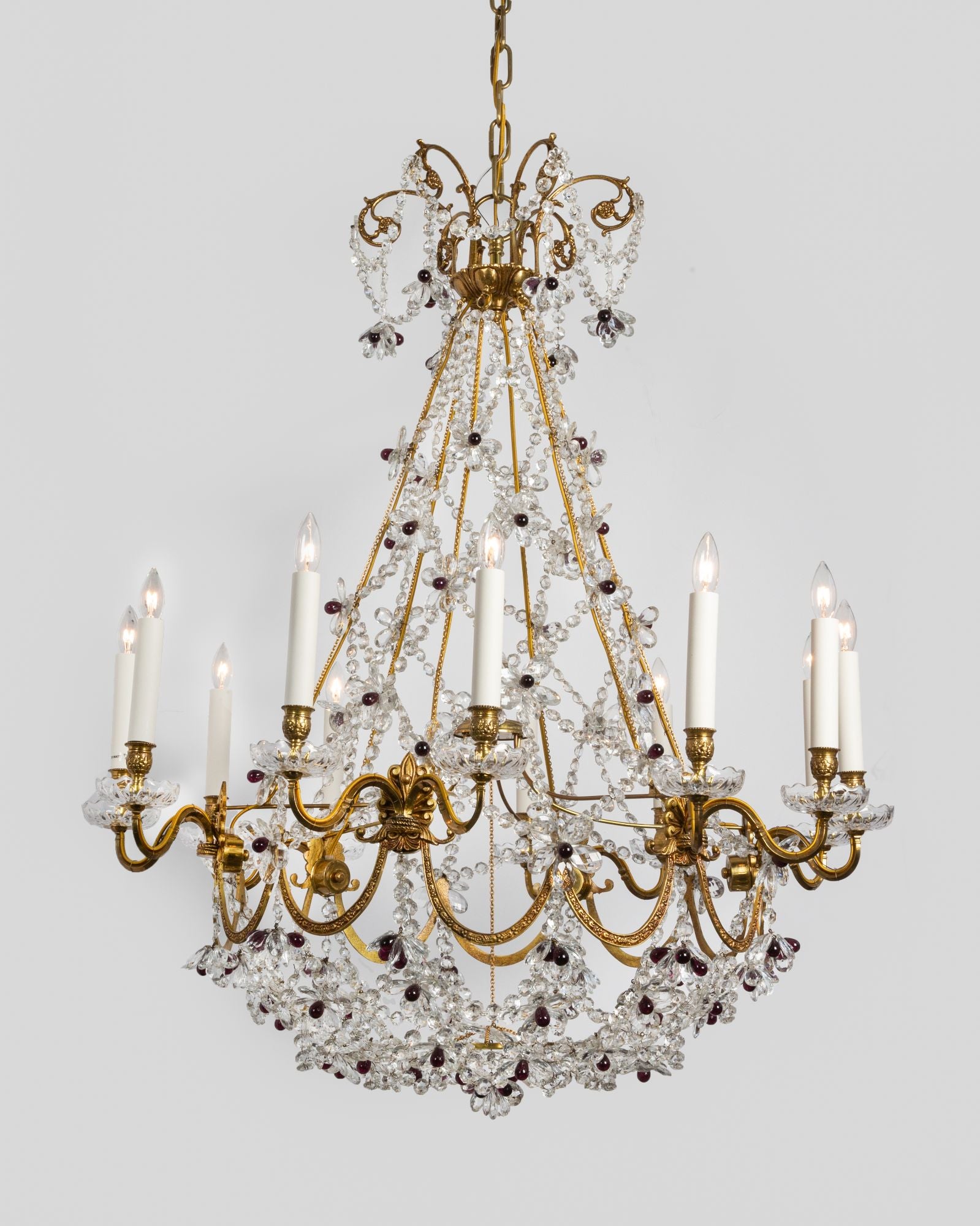 Woven Crystal and Brass Chandelier, image size:1599x1999