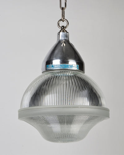 Vintage Collection image 1 of a Aluminum Pendant with Vintage Holophane Glass antique.