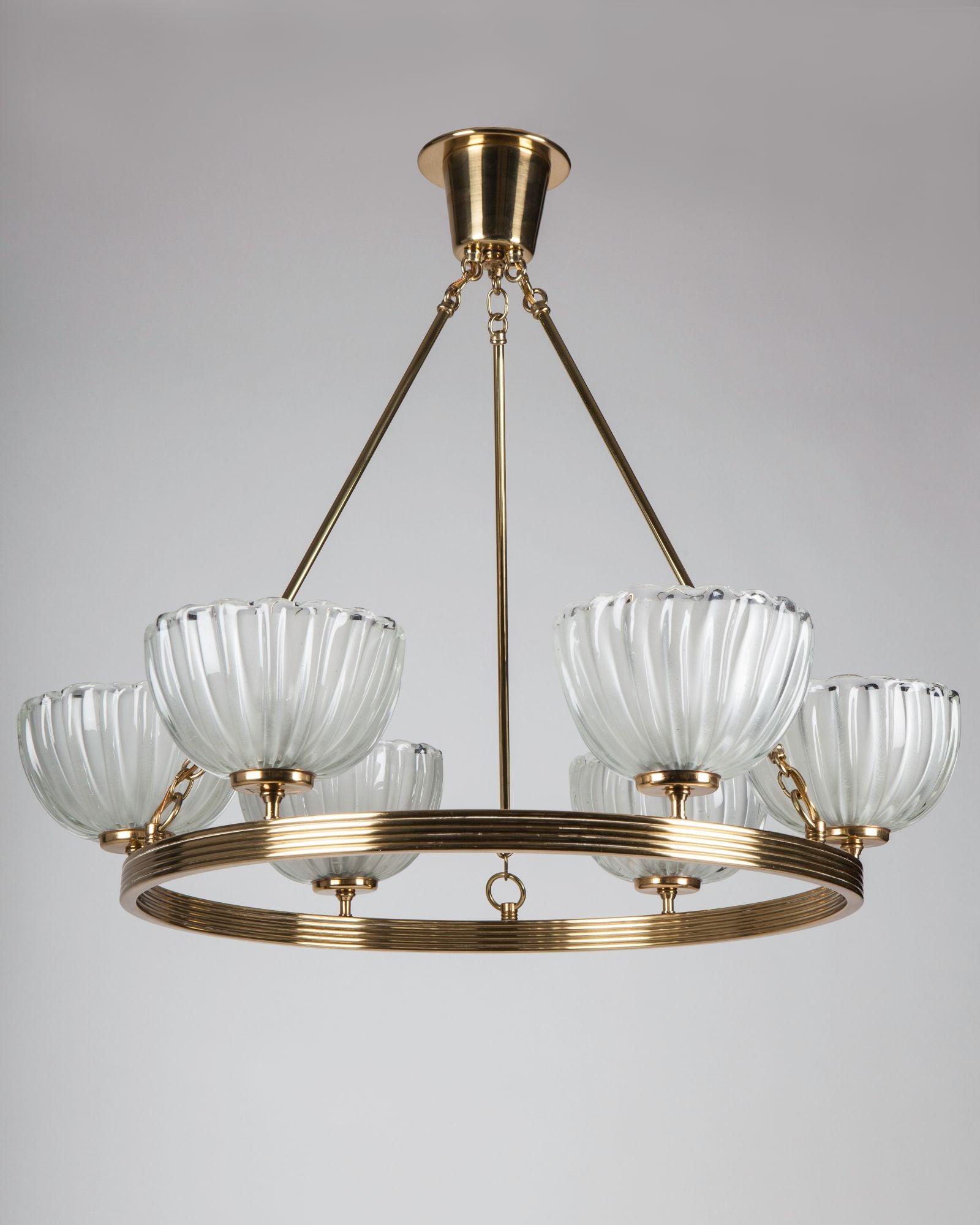 Barovier e Toso Hoop Chandelier with Murano Glass Shades | Archive