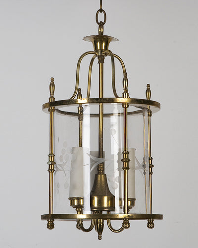Vintage Collection image 1 of a Brass Lantern with Wheel Cut Glass antique.