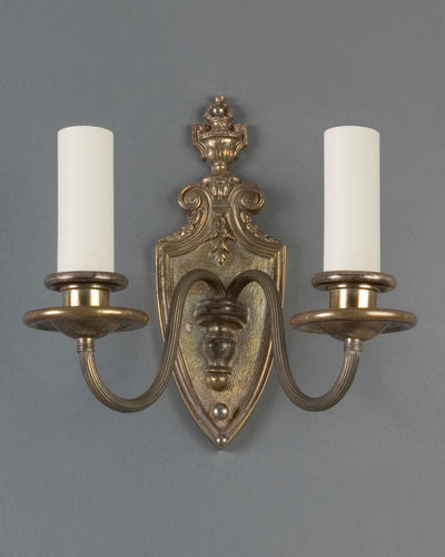 Vintage Collection image 1 of a pair of Brass Neoclassical Sconces antique.