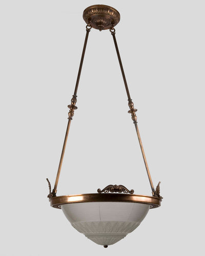Vintage Collection image 1 of a Bronze Chandelier with Holophane Glass antique.