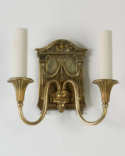 Vintage Collection image 1 of a pair of Cast Bronze Neoclassical Sconces antique.