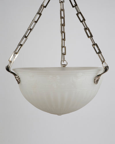 Vintage Collection image 1 of a Cast Glass Inverted Dome Chandelier antique.