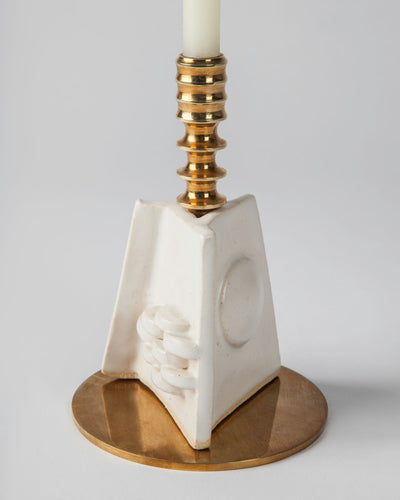 Remains Lighting Co. Collection image 1 of a Chert Ceramic Candlestick made-to-order.  Shown in Chert.