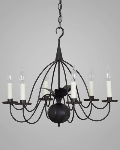 Scofield Lighting Collection image 1 of a Cloche Chandelier Large made-to-order.  Shown in Aged Tin.