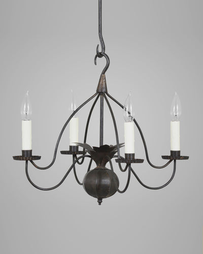 Scofield Lighting Collection image 1 of a Cloche Chandelier Small made-to-order.  Shown in Aged Tin.