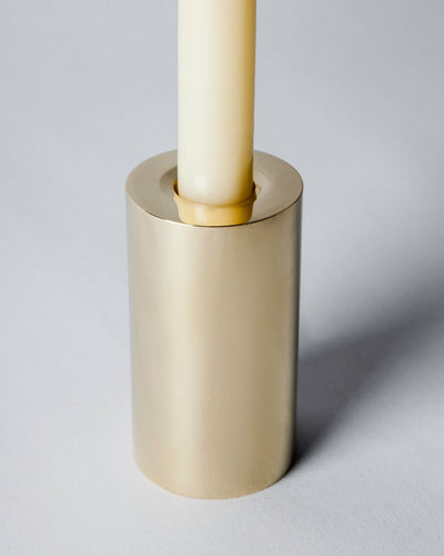 Remains Lighting Co. Collection image 1 of a Column Candlestick Small made-to-order.  Shown in Polished Brass.