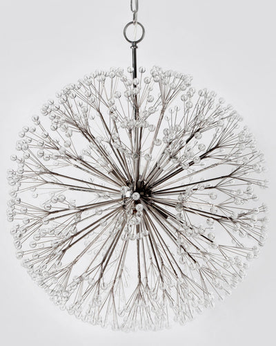 Tony Duquette Collection image 1 of a Dandelion 32 Chandelier made-to-order.  Shown in Duquette Nickel.