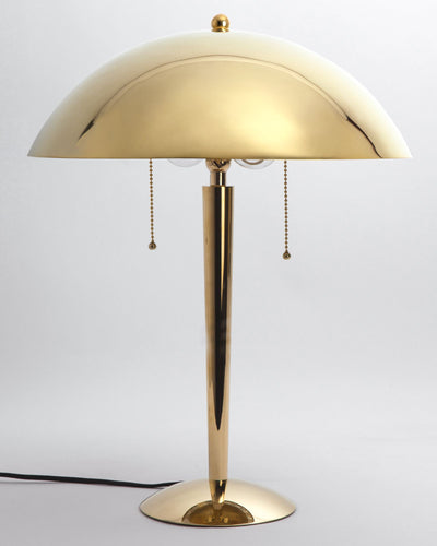 Commune Collection image 1 of a Dome Table Lamp with Solid Shade made-to-order.  Shown in Polished Brass.