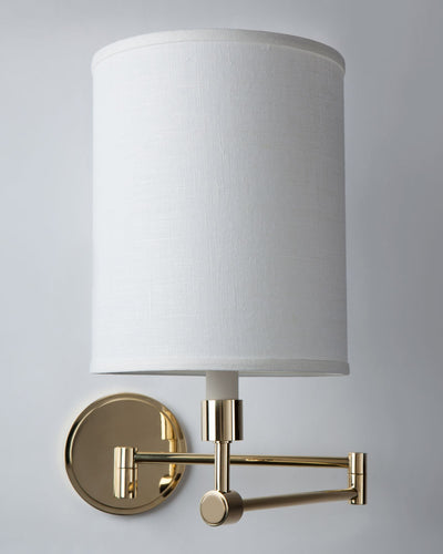 Remains Lighting Co. Collection image 1 of a Dornier Swing Arm Sconce made-to-order.  Shown in Polished Brass.