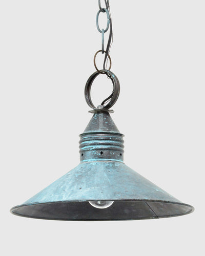 Scofield Lighting Collection image 1 of a Edison Style Pendant Small made-to-order.  Shown in Oxidized Copper.