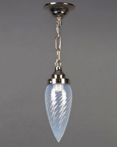 Vintage Collection image 1 of a Elongated Swirled Opaline Glass Pendant antique.