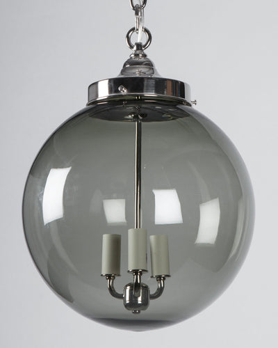 Remains Lighting Co. Collection image 1 of a Eugene 14 Lantern Smoke made-to-order.  Shown in Polished Nickel.