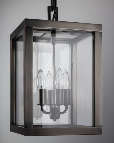 Remains Lighting Co. Collection image 1 of a Heron Exterior Lantern made-to-order.  Shown in Dark Pewter.
