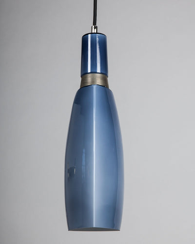 Vintage Collection image 1 of a Holmegaard Pendant with Blue Ombre Glass antique in a Original Satin Nickel finish.