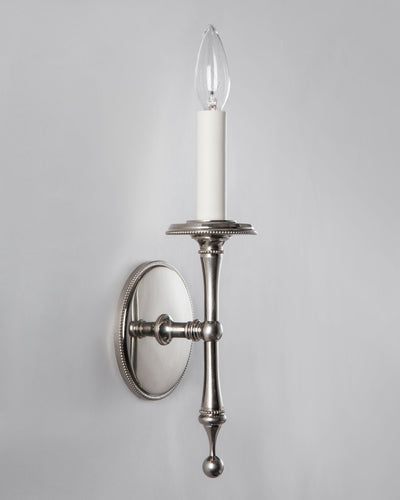 Remains Lighting Co. Collection image 1 of a Howard Sconce made-to-order.  Shown in Burnished Nickel.
