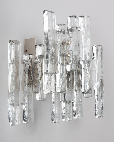 Vintage Collection image 1 of a Kalmar Sconce with Three Ice Glass Prisms antique in a Original Nickel finish.