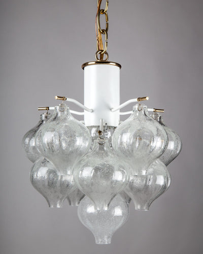 Vintage Collection image 1 of a Kalmar Tulipan Glass Pendant antique in a Polished Brass and White Lacquer finish.