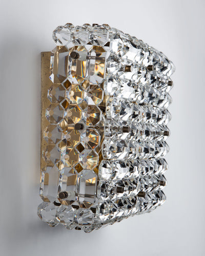 Vintage Collection image 1 of a pair of Kinkeldey Faceted Glass Sconces antique in a Original Antique Finish finish.