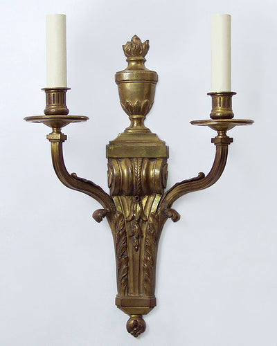 Vintage Collection image 1 of a Large Bronze Neoclassical Sconce antique.