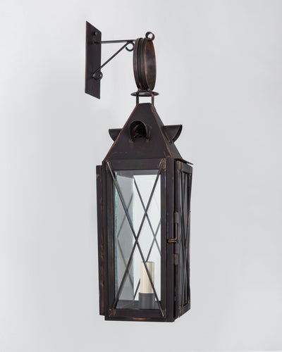 Scofield Lighting Collection image 1 of a Late 18th C. Petite Exterior Wall Lantern made-to-order.  Shown in Bronzed Copper.