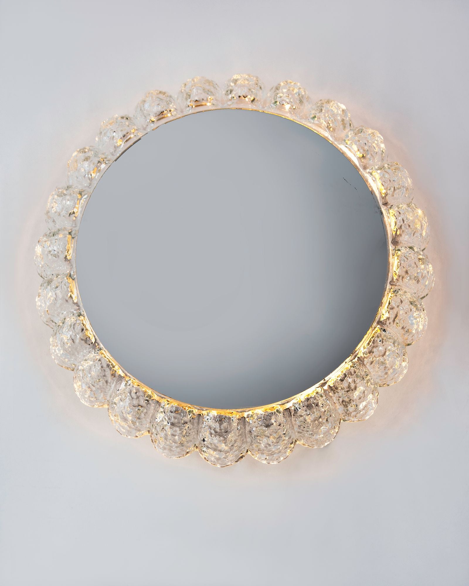 Limburg Illuminated Mirror with Textured Glass Frame