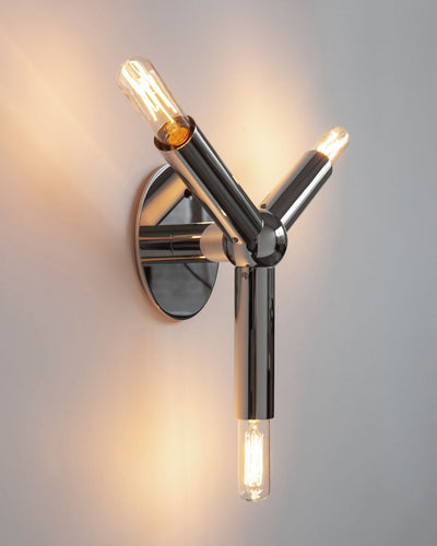 Robert and Trix Haussmann Collection image 1 of a Molecule Wall Sconce made-to-order in a Polished Nickel finish.