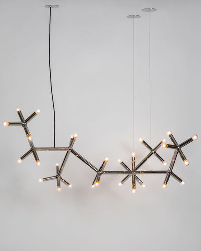 Robert and Trix Haussmann Collection image 1 of a Nebula Chandelier made-to-order.  Shown in Polished Nickel.