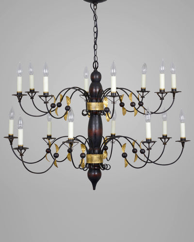 Scofield Lighting Collection image 1 of a New England Meeting House Chandelier Large made-to-order.  Shown in Aged Tin and Pitch Black.
