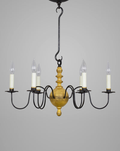 Scofield Lighting Collection image 1 of a Orb Chandelier made-to-order.  Shown in Aged Tin with yellow gold leaf.