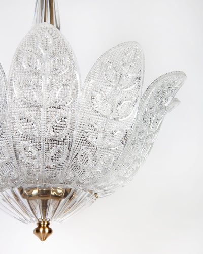 Vintage Collection image 1 of a Orrefors Foliate Glass Chandelier antique.