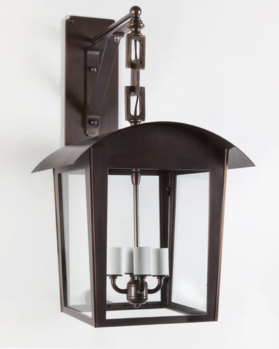 Remains Lighting Co. Collection image 1 of a Paul 13 Exterior Wall Lantern made-to-order.  Shown in Dark Waxed Bronze.