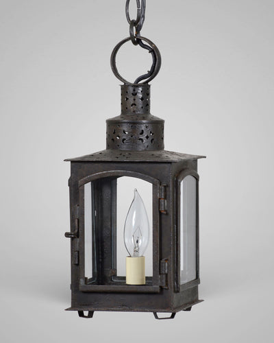 Scofield Lighting Collection image 1 of a Paul Revere Hanging Lantern made-to-order.  Shown in Aged Tin.