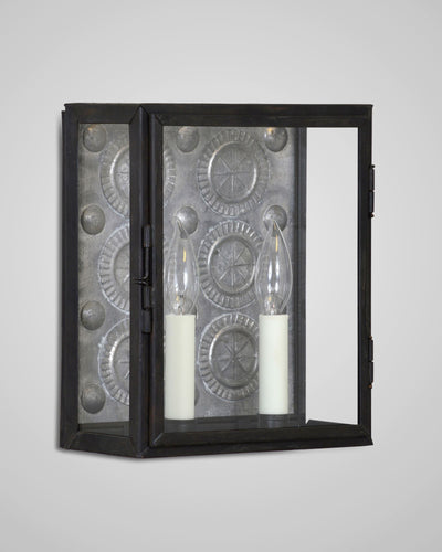 Scofield Lighting Collection image 1 of a Pewter Reflector Box Lantern made-to-order.  Shown in Aged Tin.