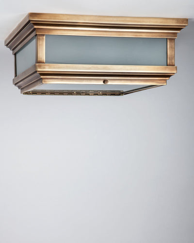 Remains Lighting Co. Collection image 1 of a Philip 15 Flush Mount made-to-order.  Shown in Antique Brass.
