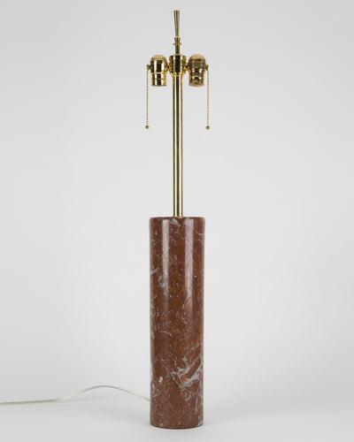 Vintage Collection image 1 of a Red Marble Cylinder Column Lamp antique.