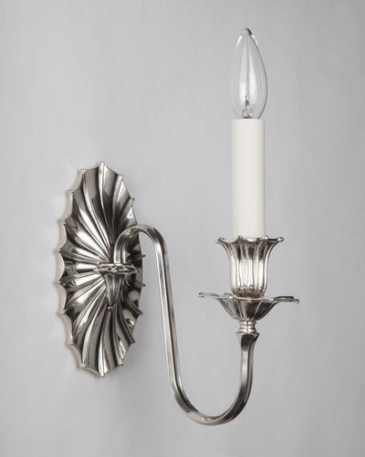 Remains Lighting Co. Collection image 1 of a Soleil Sconce made-to-order.  Shown in Burnished Nickel.