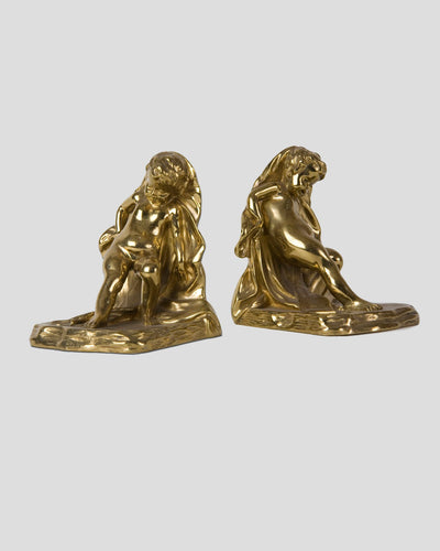 Vintage Collection image 1 of a pair of Sterling Bronze Cherub Bookends antique.