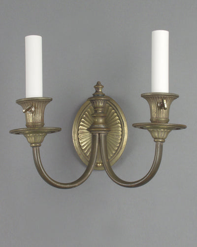 Vintage Collection image 1 of a pair of Sterling Bronze Sconces antique.