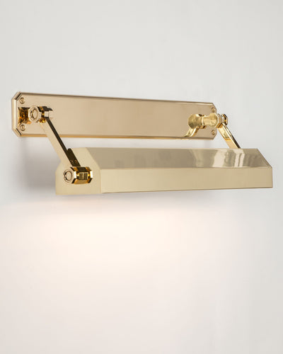 Remains Lighting Co. Collection image 1 of a Tess Medium Picture Light made-to-order.  Shown in Polished Brass.