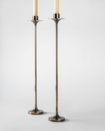 Remains Lighting Co. Collection image 1 of a Veronique XL Candlestick made-to-order.  Shown in Antique Brass.