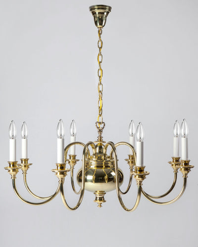 Remains Lighting Co. Collection image 1 of a Winston 34 Chandelier made-to-order.  Shown in Polished Brass.