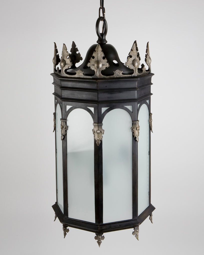 Wrought Iron and Brass Gothic Revival Lantern