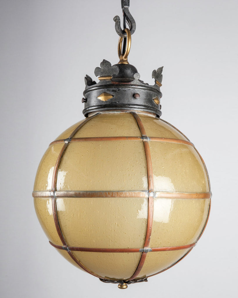 Amber Glass Globe Pendant | Archive Collection – Remains Lighting Co.